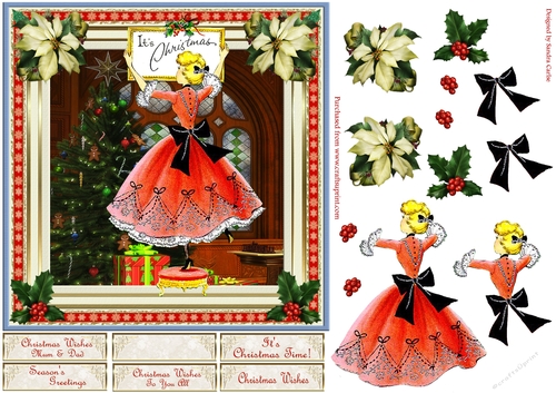 Its Christmas Time Vintage Topper