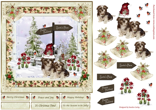 Christmas Dogs in the Snow Topper 1 