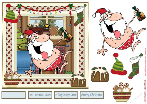 Christmas Merry Santa Topper 1