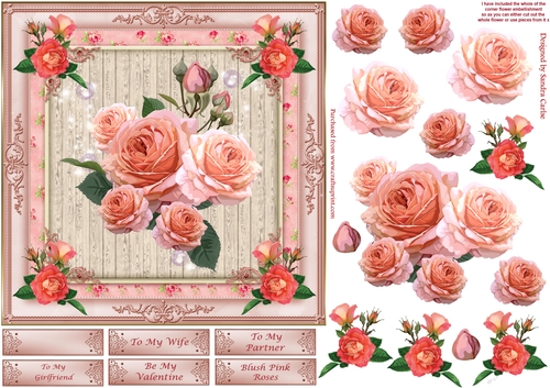 Blush Pink Roses Topper