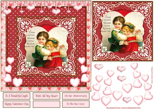 I Love My Love Decoupage Topper