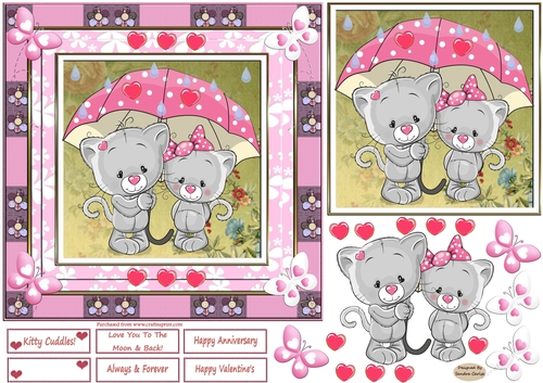 Romance Raindrops of Love Decoupage Topper