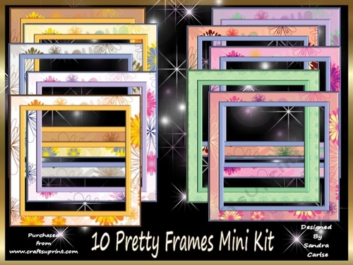 Gorgeous 10 Floral Themed Frames Kit
