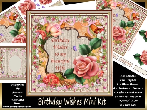 Birthday Wishes to my Beautiful Wife Mini Kit