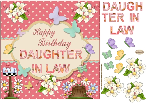 Happy Birthday Daughter In Law Butterfly Topper