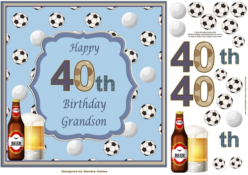 Happy 40th Birthday Grandson Topper