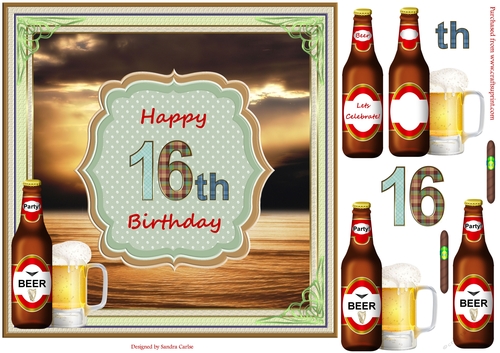 Happy 16th Birthday By the River Topper