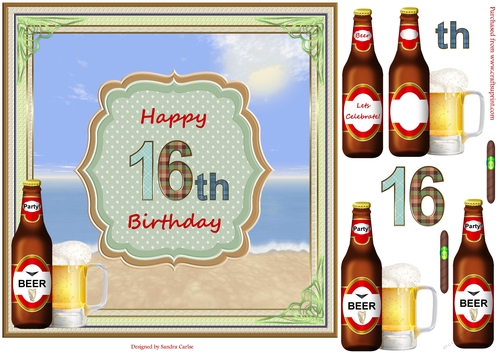 Happy 16th Birthday Summers Day Beach Topper