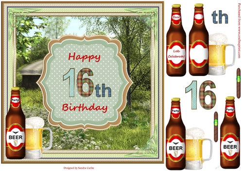 Happy 16th Birthday Beautiful Countryside Topper