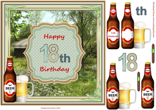 Happy 18th Birthday Beautiful Countryside Topper