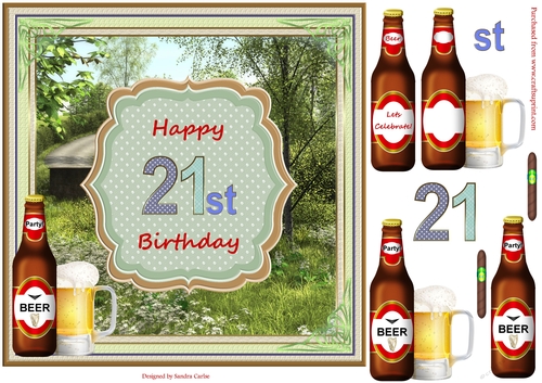 Happy 21st Birthday Beautiful Countryside Topper