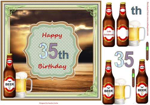 Happy 35th By the River Topper