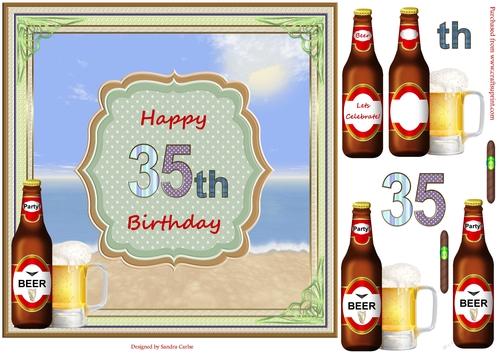 Happy 35th Summers Day Beach Topper