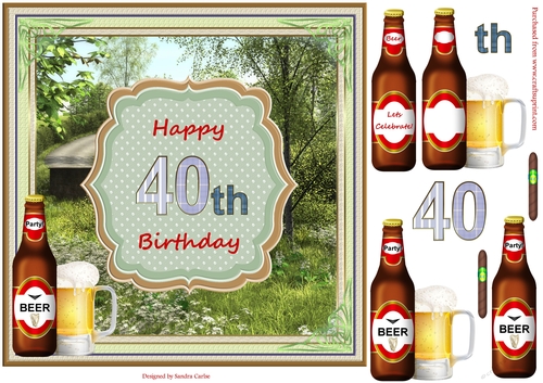 Happy 40th Beautiful Countryside Topper