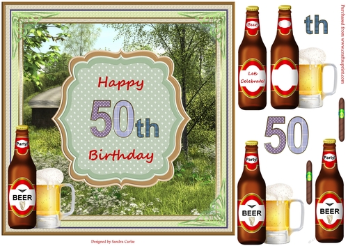 Happy 50th Birthday Beautiful Countryside Topper