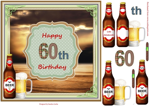 Happy 60th Birthday By the River Topper