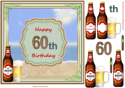 Happy 60th Birthday Summer Days Beach Topper