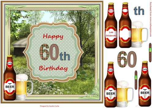 Happy 60th Birthday Beautiful Countryside Topper
