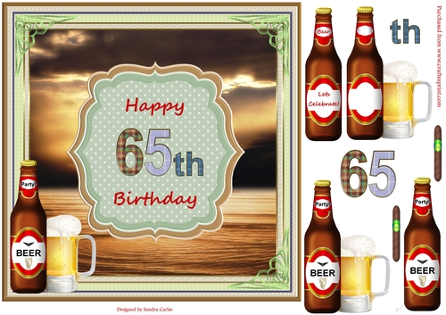 Happy 65th Birthday By the River Topper
