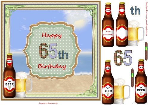 Happy 65th Birthday Summer Days Beach Topper