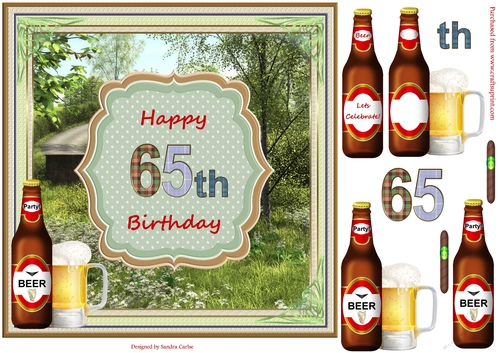 Happy 65th Birthday Beautiful Countryside Topper
