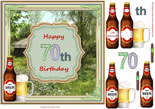 Happy 70th Birthday Beautiful Countryside Topper