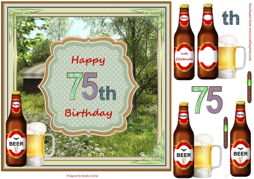 Happy 75th Birthday Beautiful Countryside Topper
