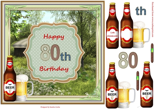 Happy 80th Birthday Beautiful Countryside Topper