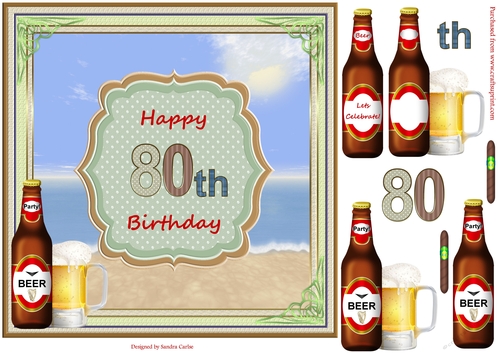 Happy 80th Birthday Summer Days Beach Topper