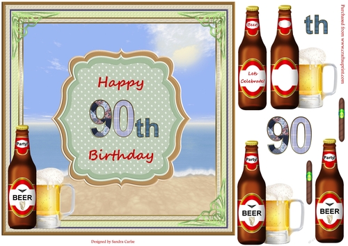 Happy 90th Birthday Summer Days Beach Topper