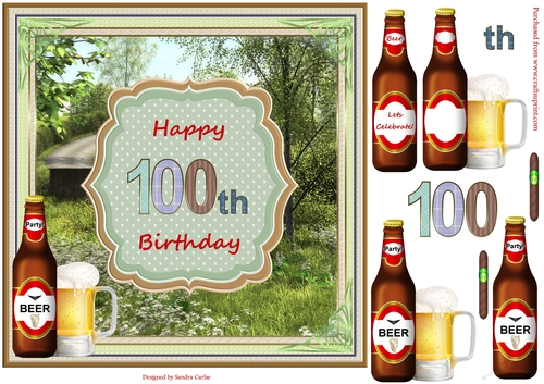 Happy 100th Birthday Beautiful Countryside Topper