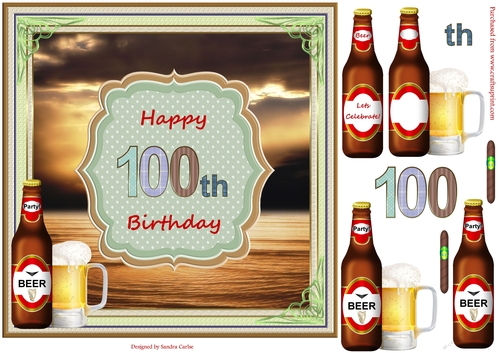 Happy 100th Birthday By the River Topper
