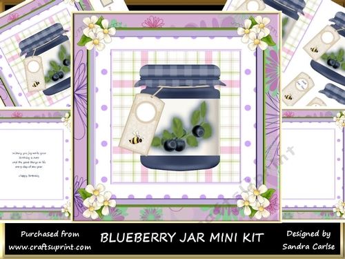 Pretty Blueberry Decoupage Topper Mini Kit