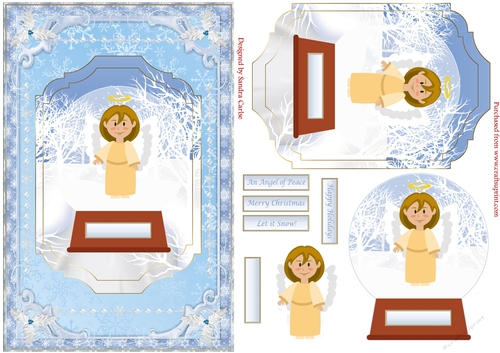 An Angel of Peace Snowglobe Decoupage Topper