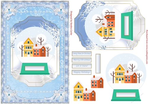 Coming home for Snowglobe Christmas Decoupage Topper