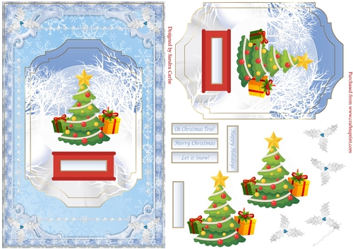 Oh Christmas Tree Snowglobe Decoupage Topper