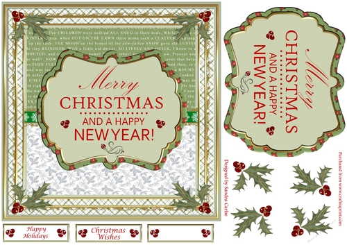Merry Christmas Vintage Topper