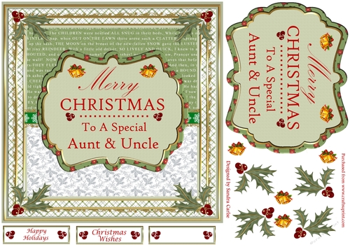 Merry Christmas To A Special Aunt & Uncle Vintage Topper