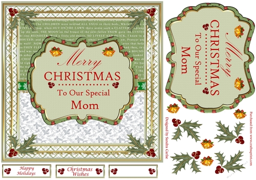 Merry Christmas To Our Special Mom Vintage Topper