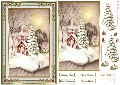 Christmas Mass Vintage Topper