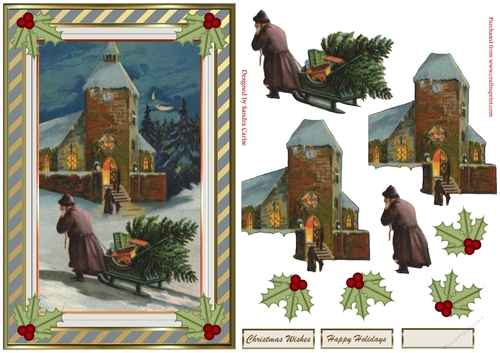 Christmas Eve Decoupage Topper 