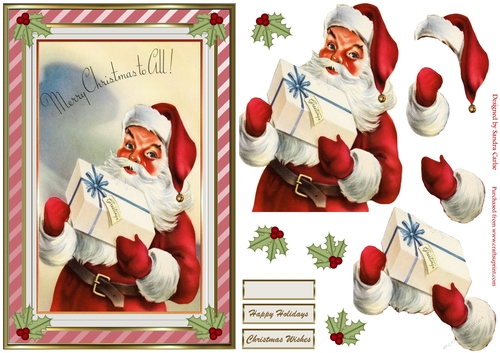 Merry Christmas To All Decoupage Topper