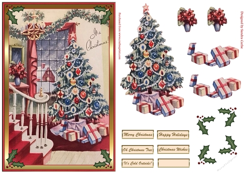 Oh Christmas Tree Decoupage Topper