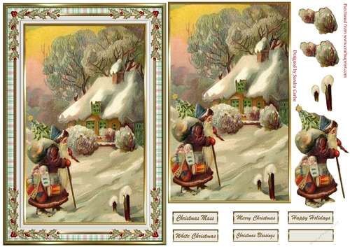 Vintage Christmas Decoupage Topper