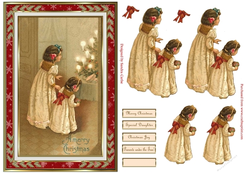 Presents under the Christmas Tree Vintage Topper