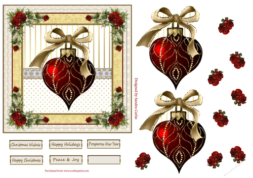 Christmas Baubles Topper 1