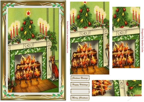 Christmas by the Fireside Pyramid Topper 