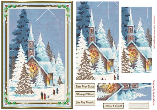 Christmas Vintage Midnight Mass Topper