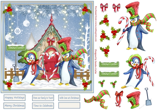 Family Penguins Christmas Topper