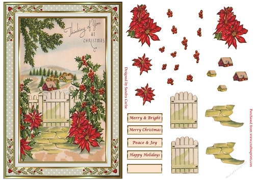 Christmas Thinking of You at Christmas Decoupage Topper